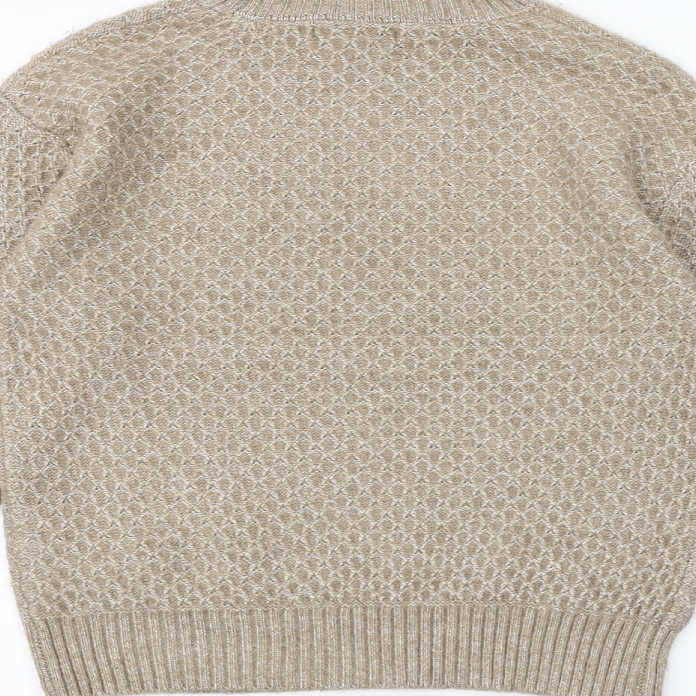 Marks and Spencer Womens Brown Roll Neck Polyester Pullover Jumper Size S