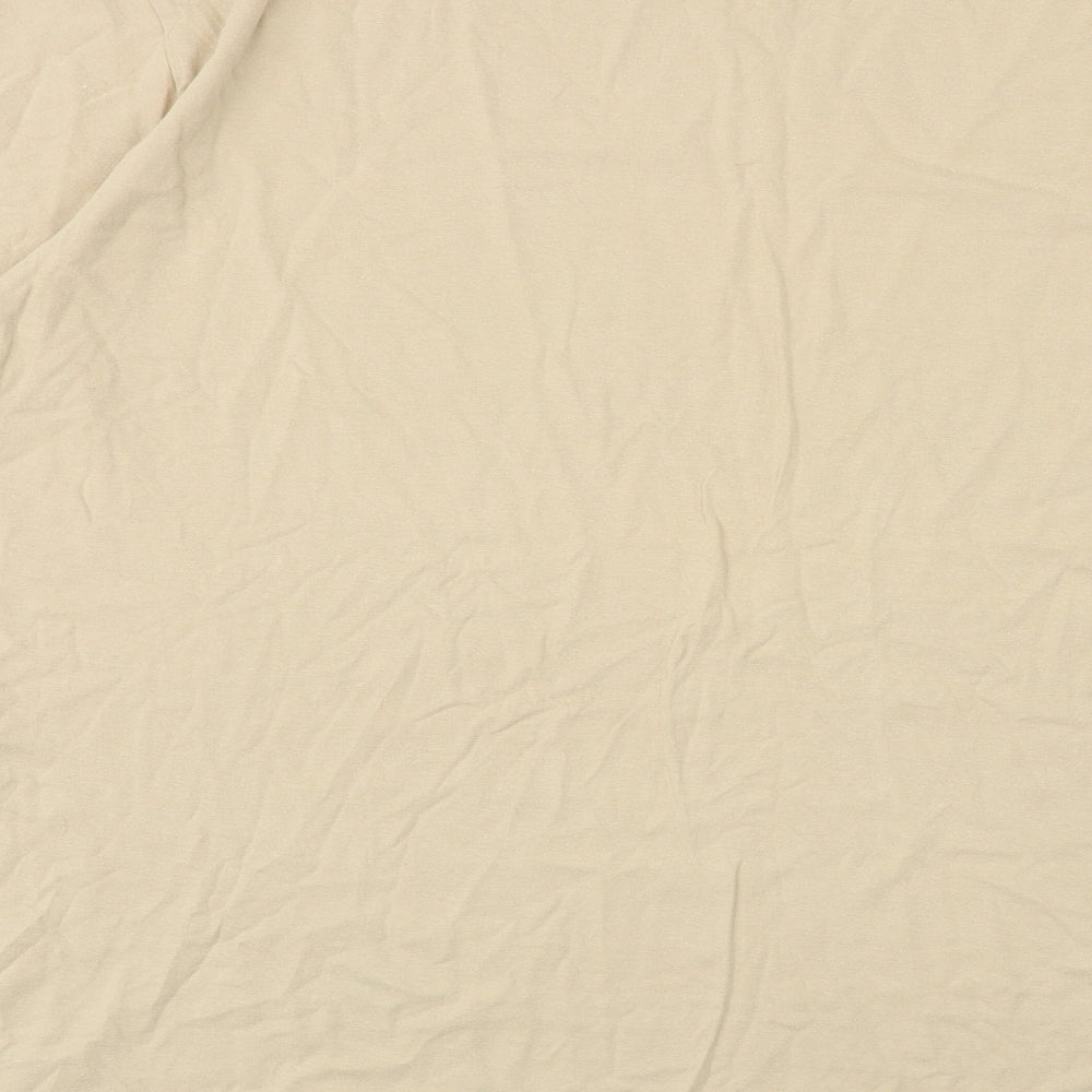 Cotton Traders Mens Beige Cotton T-Shirt Size L Round Neck