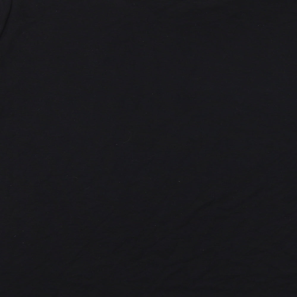 Marks and Spencer Womens Black Viscose Basic T-Shirt Size 24 Round Neck