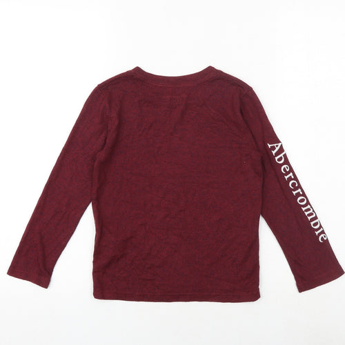 Abercrombie & Fitch Boys Red Viscose Basic T-Shirt Size 5-6 Years Round Neck Pullover