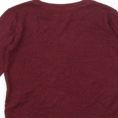 Abercrombie & Fitch Boys Red Viscose Basic T-Shirt Size 5-6 Years Round Neck Pullover