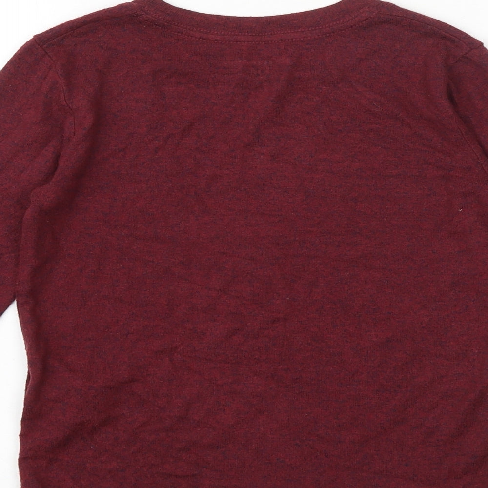 Abercrombie & Fitch Boys Red Viscose Basic T-Shirt Size 5-6 Years Round Neck Pullover