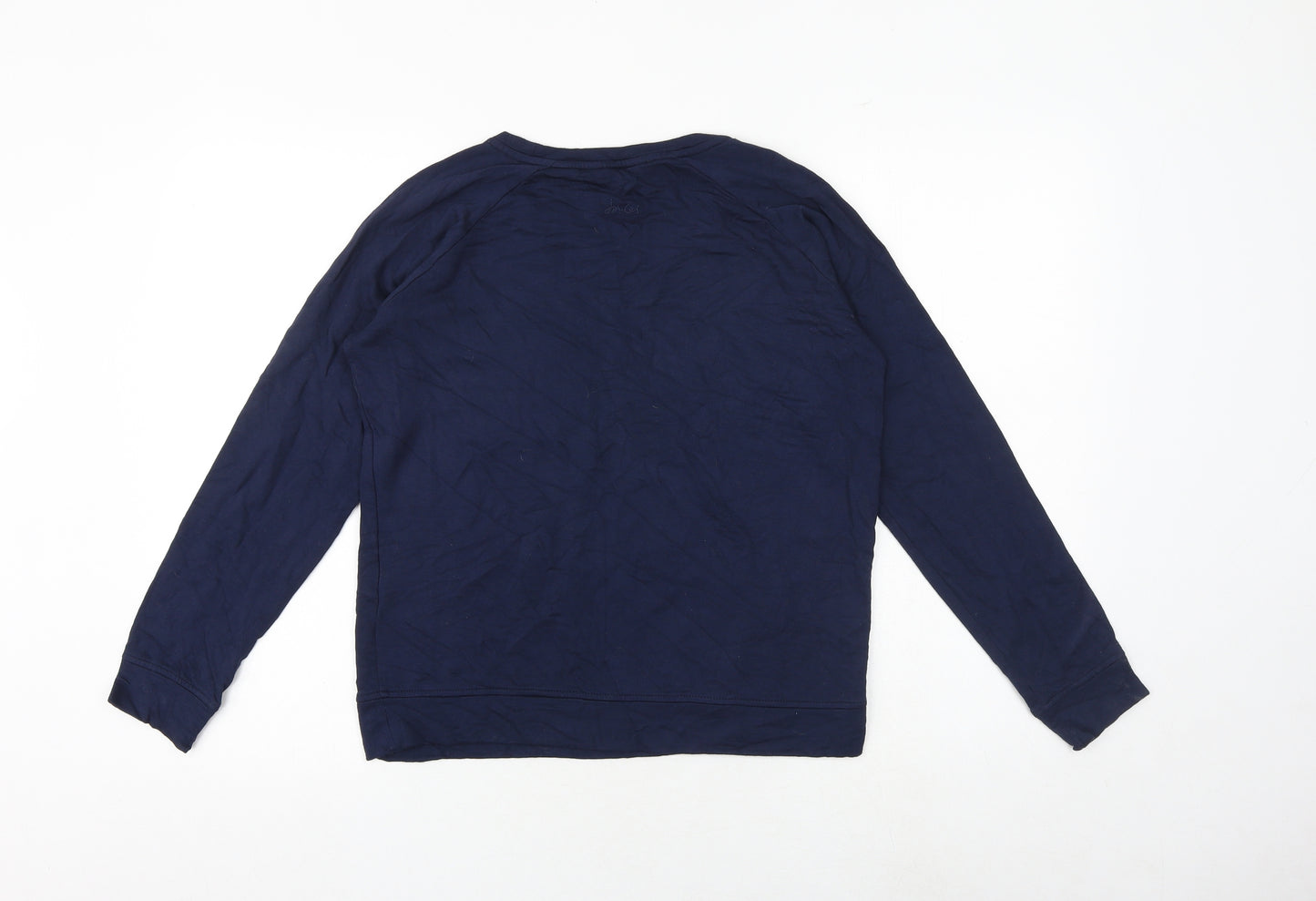 Joules Womens Blue Viscose Basic T-Shirt Size 12 Boat Neck