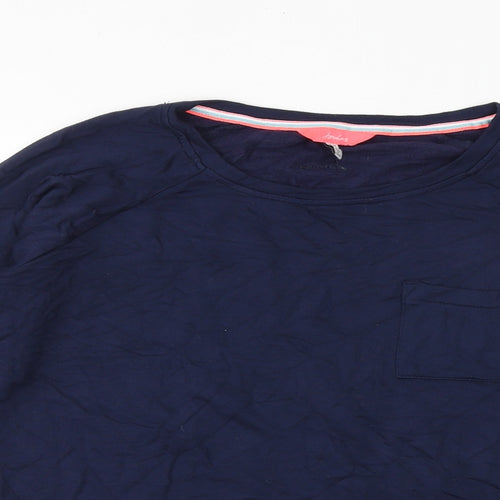 Joules Womens Blue Viscose Basic T-Shirt Size 12 Boat Neck