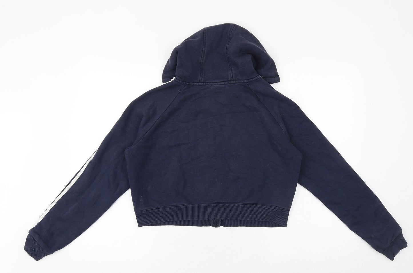 adidas Womens Blue Cotton Full Zip Hoodie Size 12 Zip