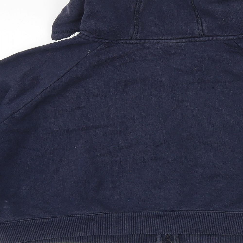 adidas Womens Blue Cotton Full Zip Hoodie Size 12 Zip