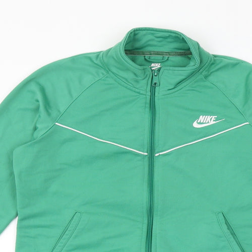 Nike Boys Green Bomber Jacket Jacket Size 11-12 Years Zip