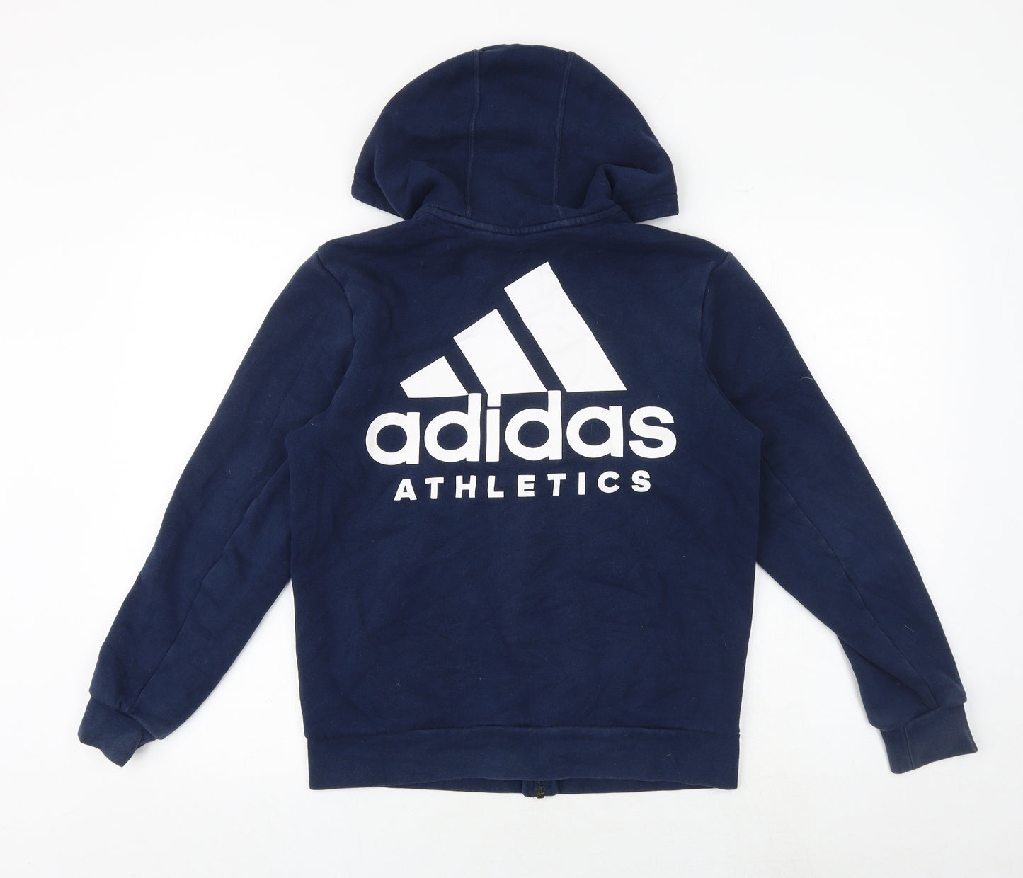 adidas Boys Blue Cotton Pullover Hoodie Size 13-14 Years Zip