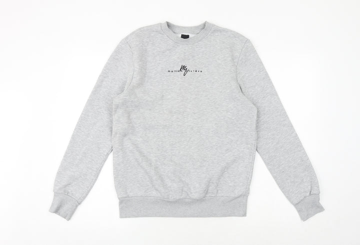 River Island Mens Grey Polyester Pullover Sweatshirt Size S
