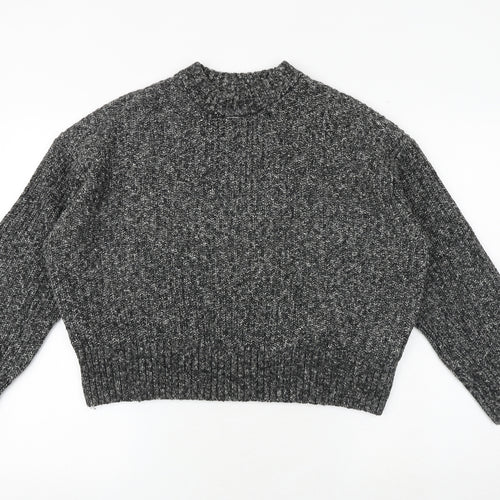 H&M Womens Grey Round Neck Cotton Pullover Jumper Size M