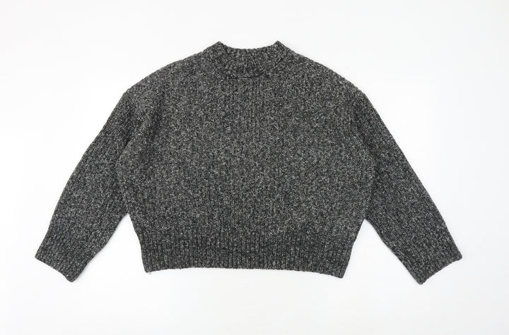 H&M Womens Grey Round Neck Cotton Pullover Jumper Size M