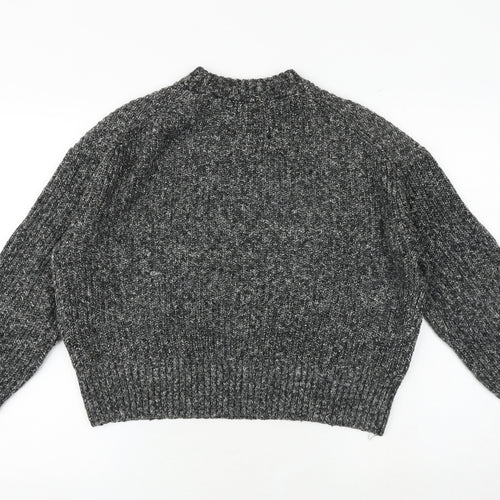H&M Womens Grey Round Neck Cotton Pullover Jumper Size M
