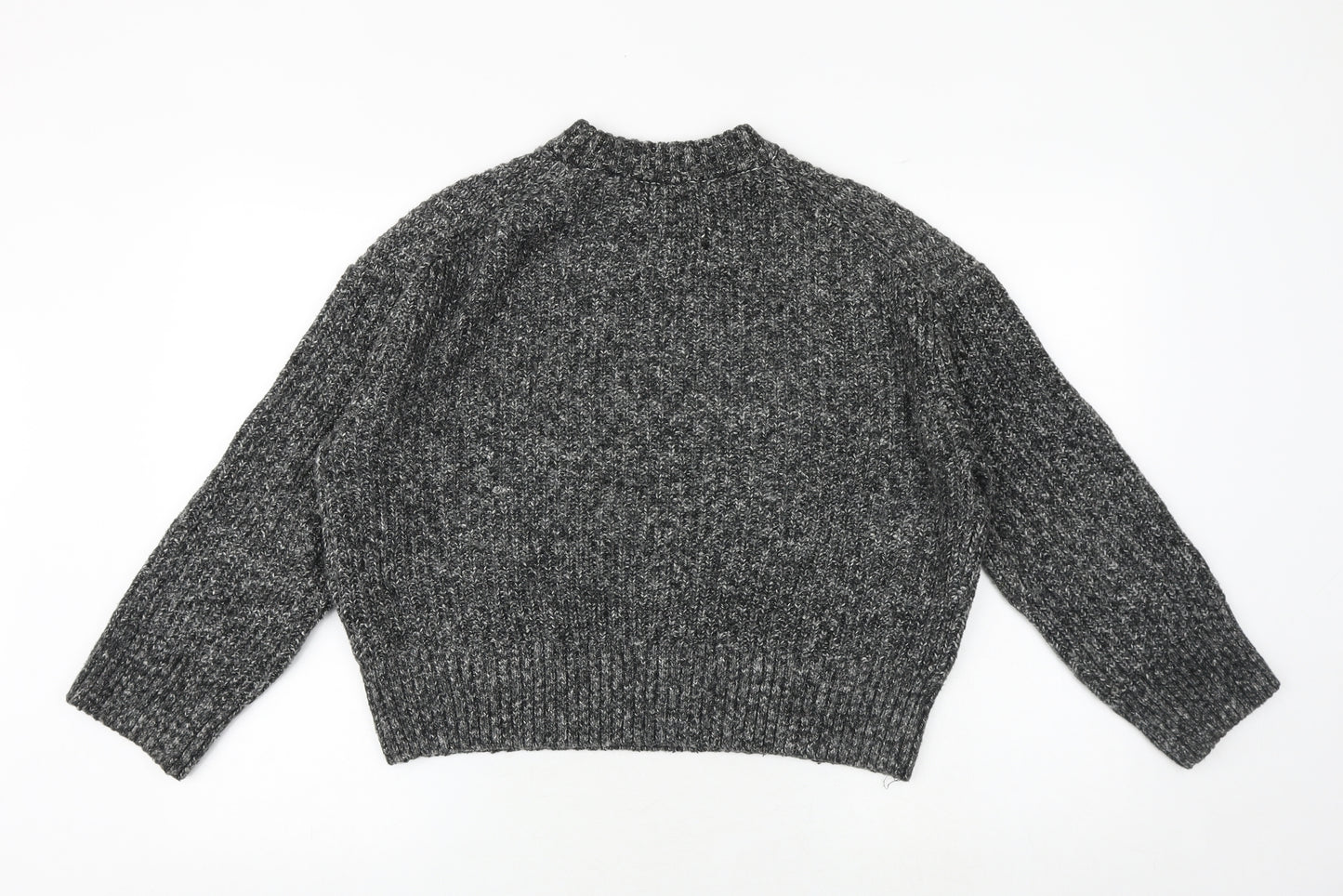 H&M Womens Grey Round Neck Cotton Pullover Jumper Size M