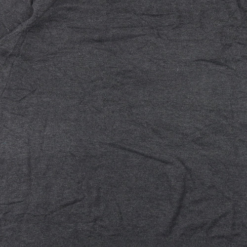 Gap Womens Grey V-Neck Cotton Pullover Jumper Size L