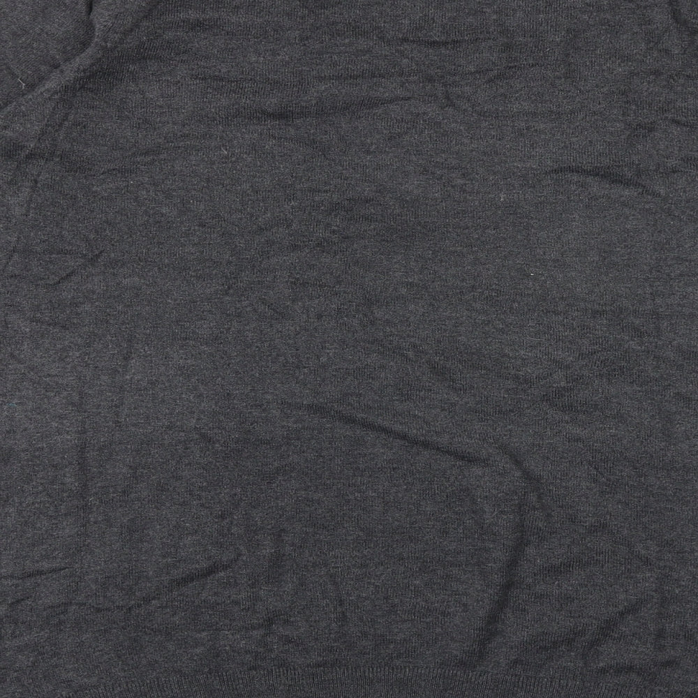 Gap Womens Grey V-Neck Cotton Pullover Jumper Size L