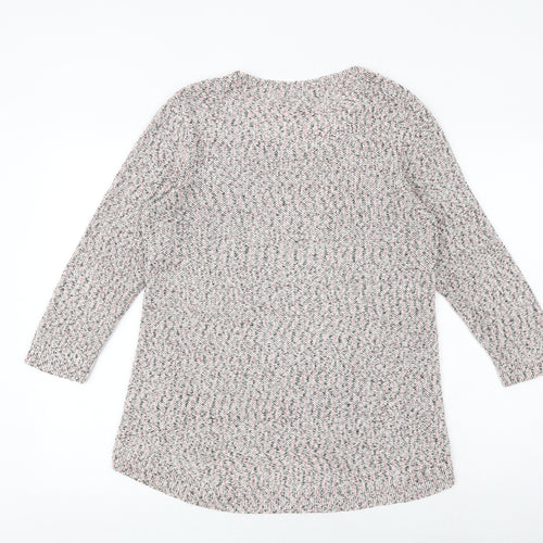 M&Co Womens Multicoloured Round Neck Acrylic Pullover Jumper Size 14