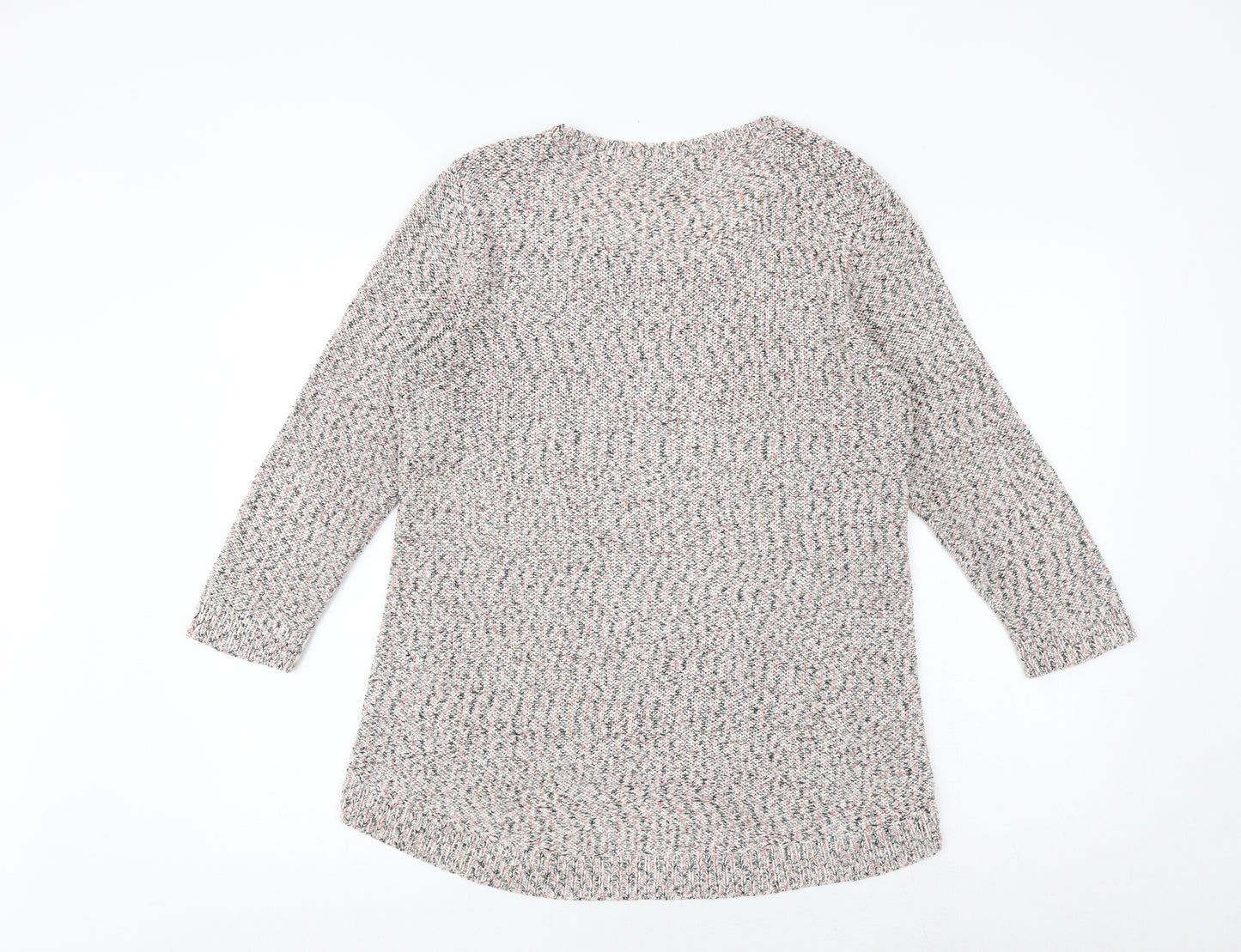 M&Co Womens Multicoloured Round Neck Acrylic Pullover Jumper Size 14