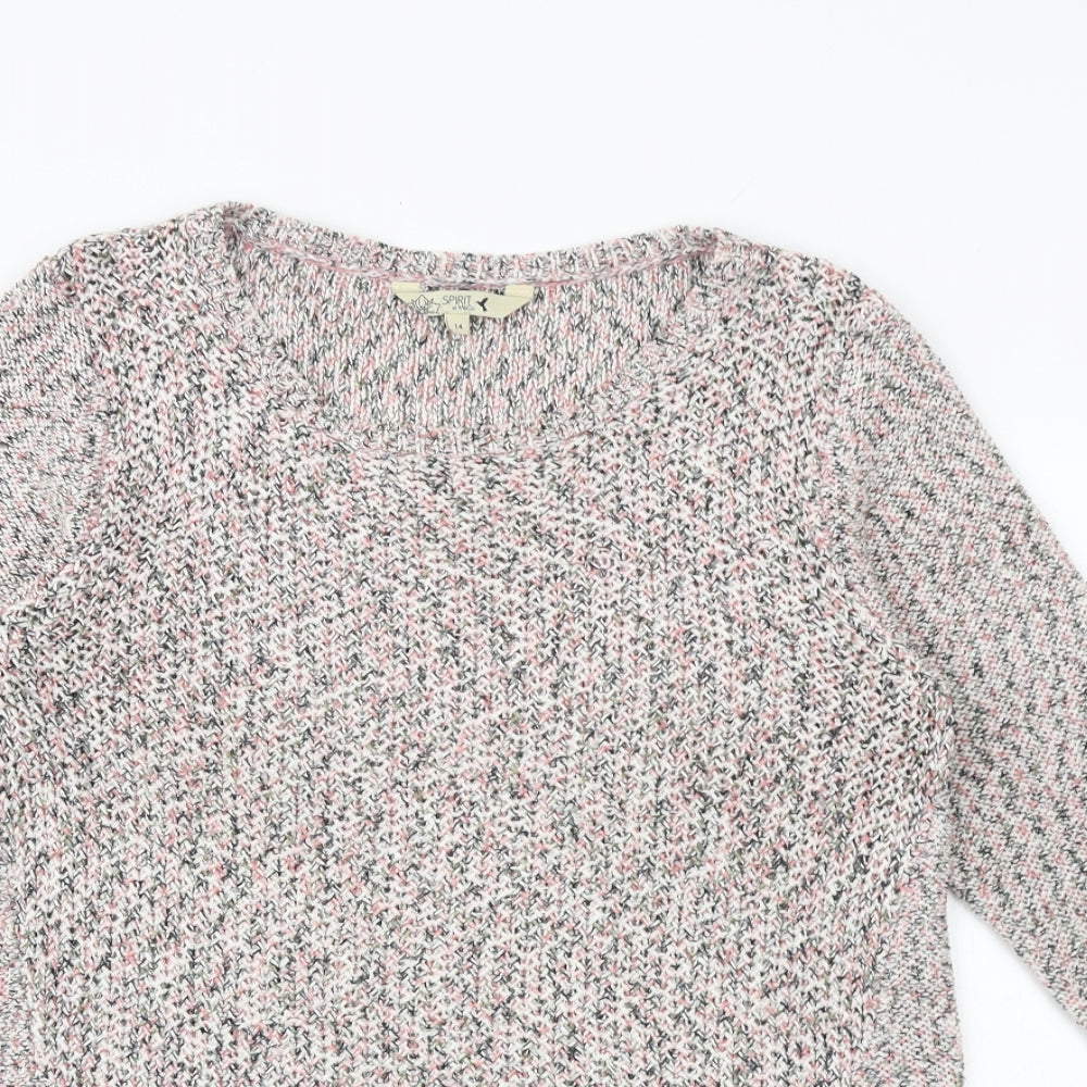 M&Co Womens Multicoloured Round Neck Acrylic Pullover Jumper Size 14