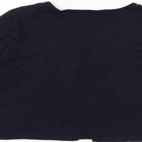 M&Co Womens Blue Round Neck Viscose Cardigan Jumper Size 12