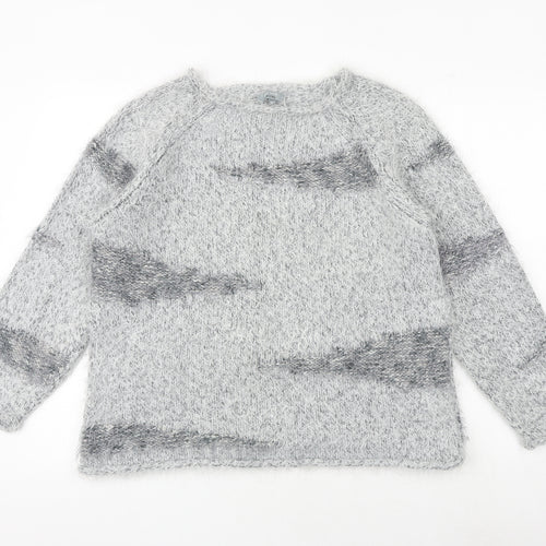 Per Una Womens Grey Round Neck Polyester Pullover Jumper Size XL