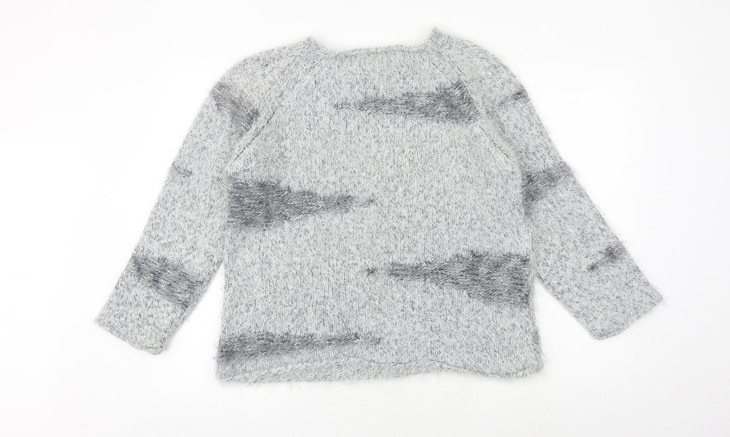 Per Una Womens Grey Round Neck Polyester Pullover Jumper Size XL