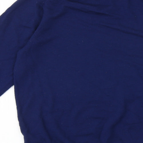 Marks and Spencer Mens Blue V-Neck Acrylic Pullover Jumper Size S Long Sleeve