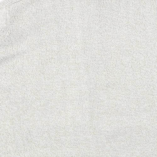 Marks and Spencer Mens Beige High Neck Cotton Full Zip Jumper Size 2XL Long Sleeve