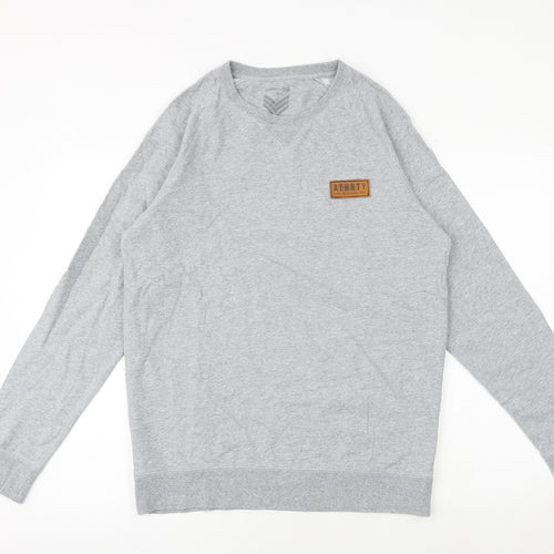 Authority Clothing Mens Grey Polyester Pullover Sweatshirt Size M