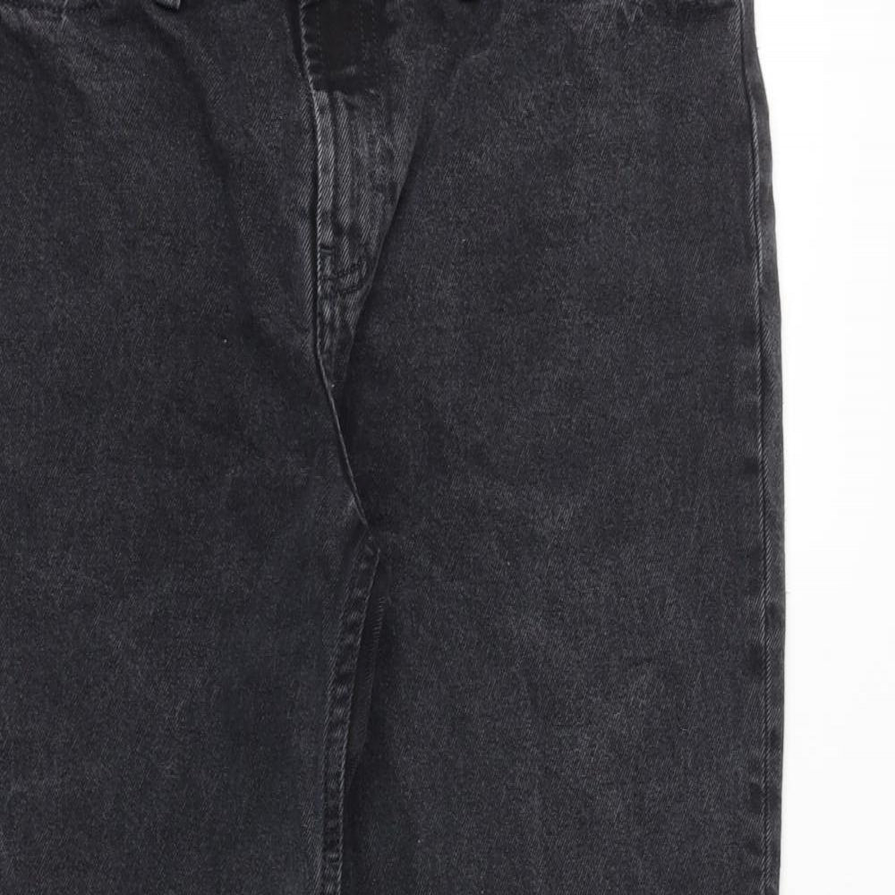 ASOS Womens Grey Cotton Mom Jeans Size 12 Regular Zip