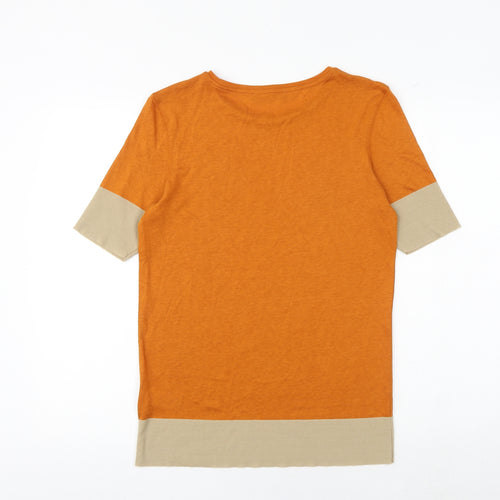 Autograph Womens Orange Lyocell Basic T-Shirt Size 12 Round Neck