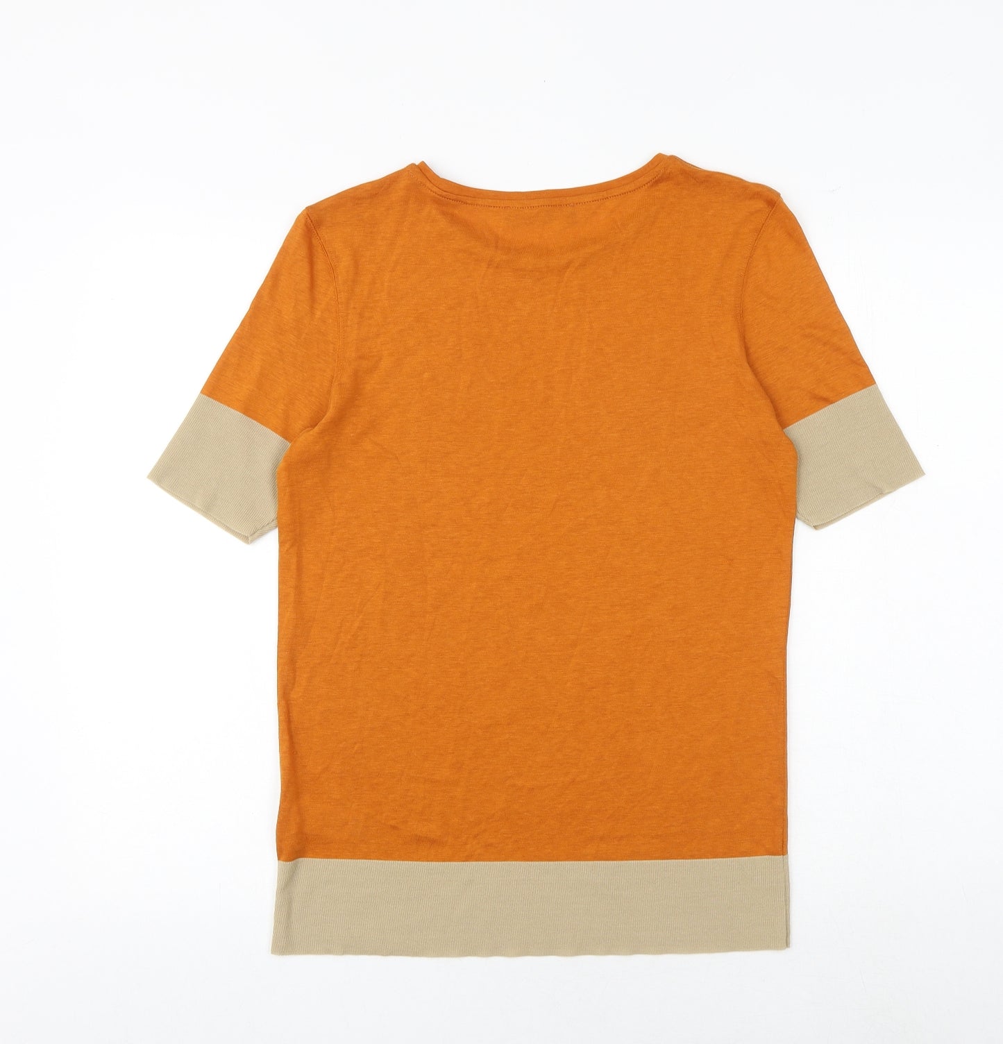 Autograph Womens Orange Lyocell Basic T-Shirt Size 12 Round Neck