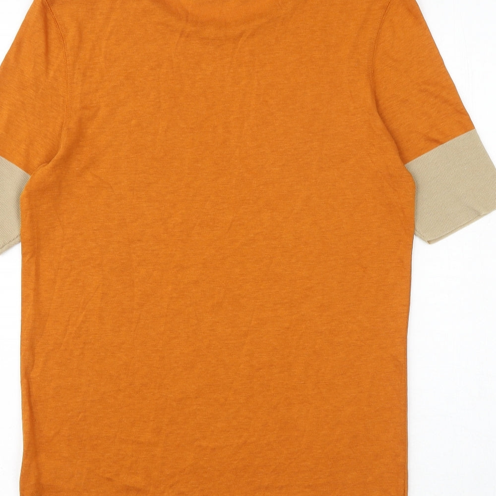 Autograph Womens Orange Lyocell Basic T-Shirt Size 12 Round Neck