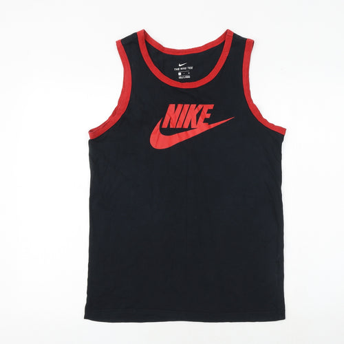 Nike Mens Black Cotton T-Shirt Size S Round Neck