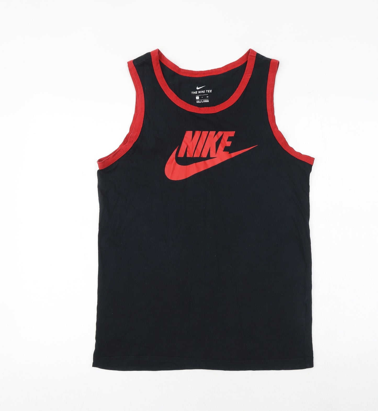 Nike Mens Black Cotton T-Shirt Size S Round Neck