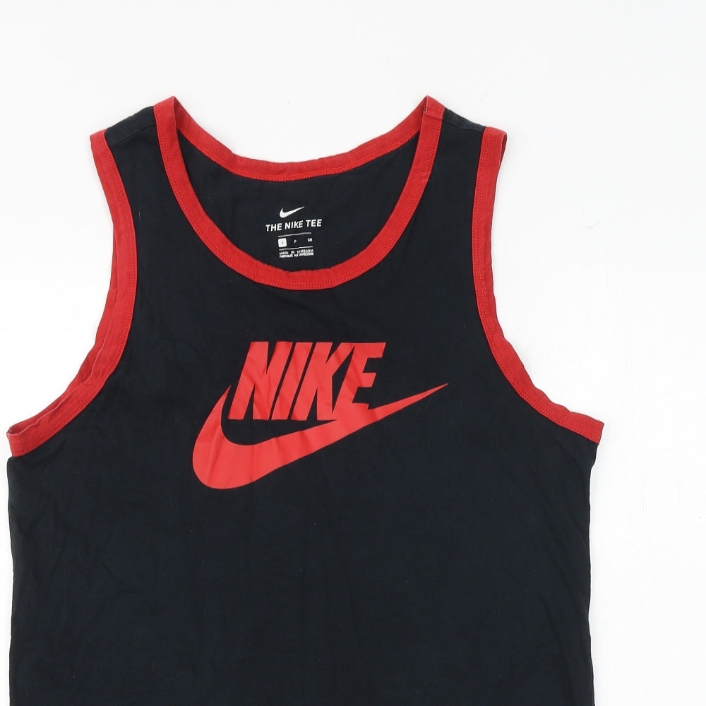 Nike Mens Black Cotton T-Shirt Size S Round Neck