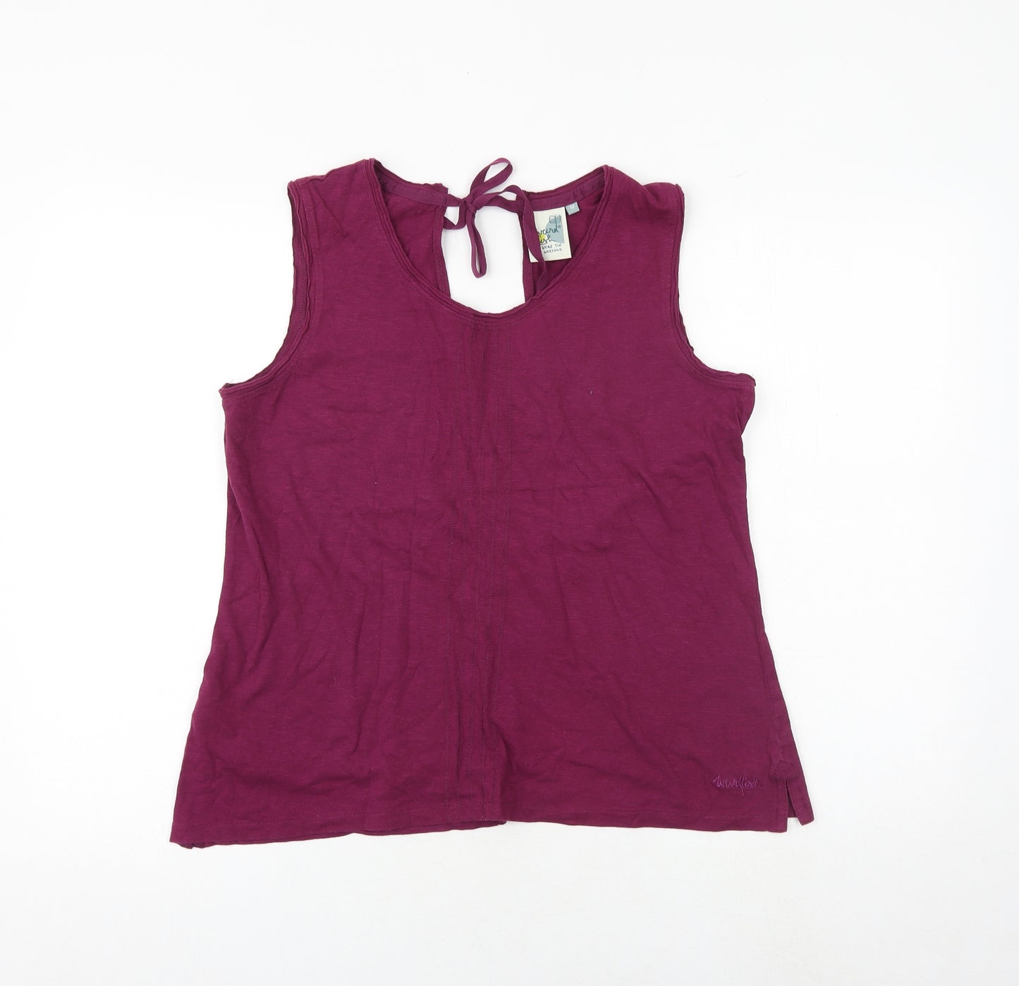 Weird Fish Womens Pink 100% Cotton Basic Tank Size 12 Round Neck