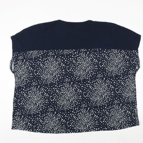 JD Williams Womens Blue Geometric Polyester Basic Blouse Size 32 Round Neck