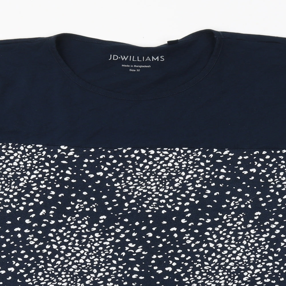 JD Williams Womens Blue Geometric Polyester Basic Blouse Size 32 Round Neck