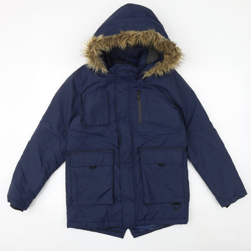 Marks and Spencer Boys Blue Windbreaker Jacket Size 11-12 Years Zip