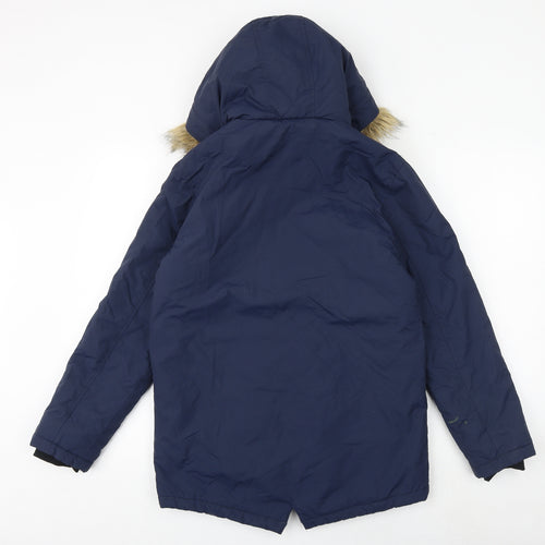 Marks and Spencer Boys Blue Windbreaker Jacket Size 11-12 Years Zip