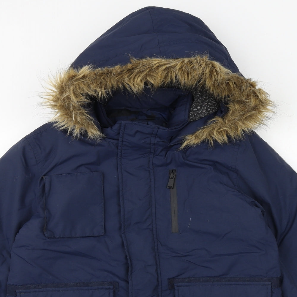 Marks and Spencer Boys Blue Windbreaker Jacket Size 11-12 Years Zip