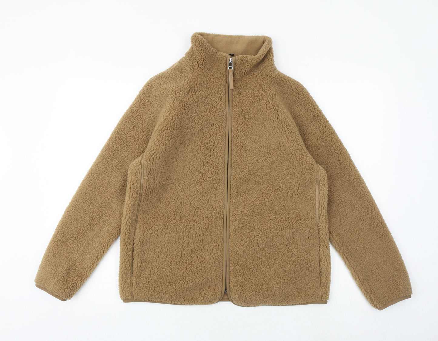 Marks and Spencer Womens Brown Jacket Size 10 Zip - Teddy Bear Style