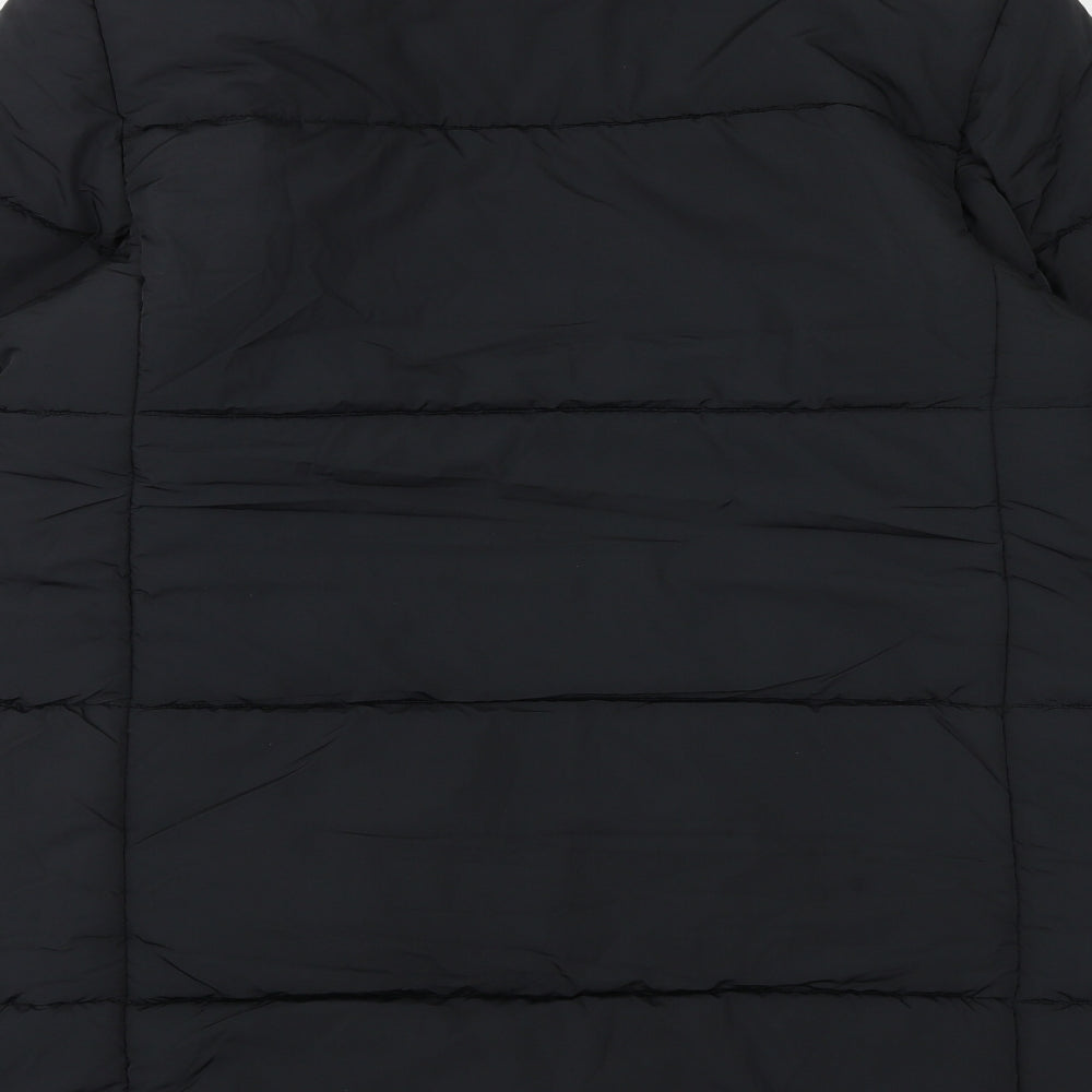 Marks and Spencer Womens Black Quilted Coat Size 16 Zip
