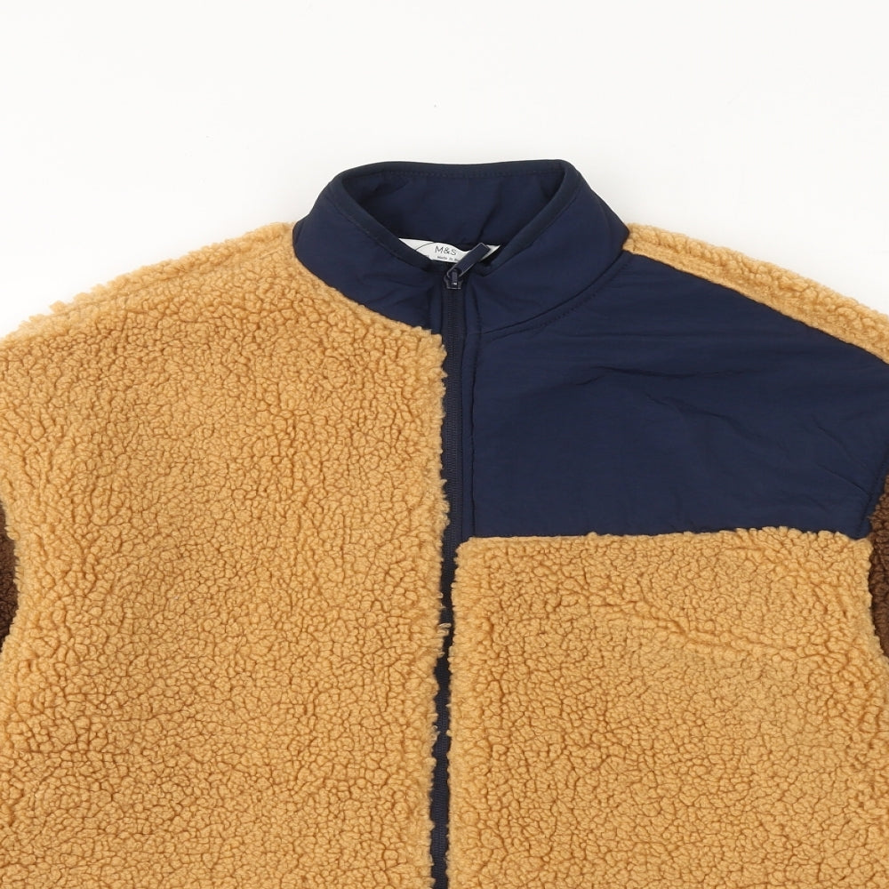 Marks and Spencer Boys Multicoloured Colourblock Jacket Size 14-15 Years Zip