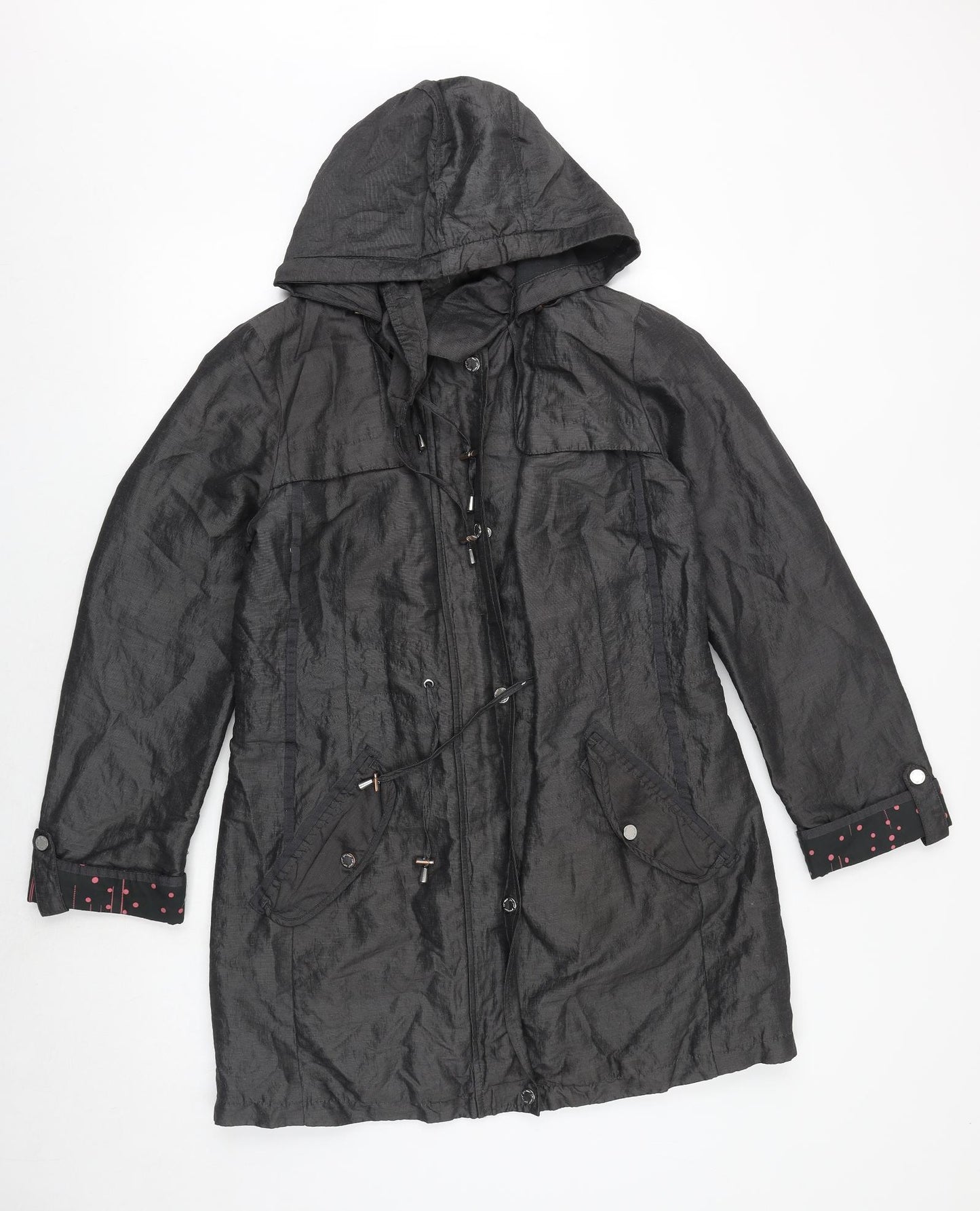 Marks and Spencer Womens Grey Rain Coat Coat Size 12 Zip