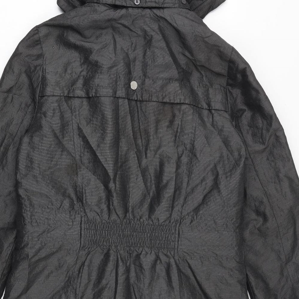 Marks and Spencer Womens Grey Rain Coat Coat Size 12 Zip