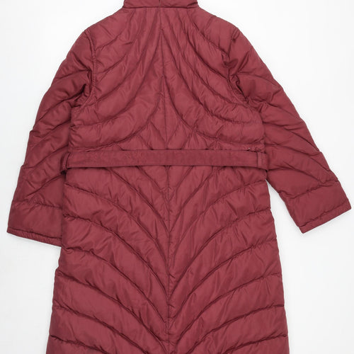 Cyclone Womens Red Quilted Coat Size 12 Hook & Loop