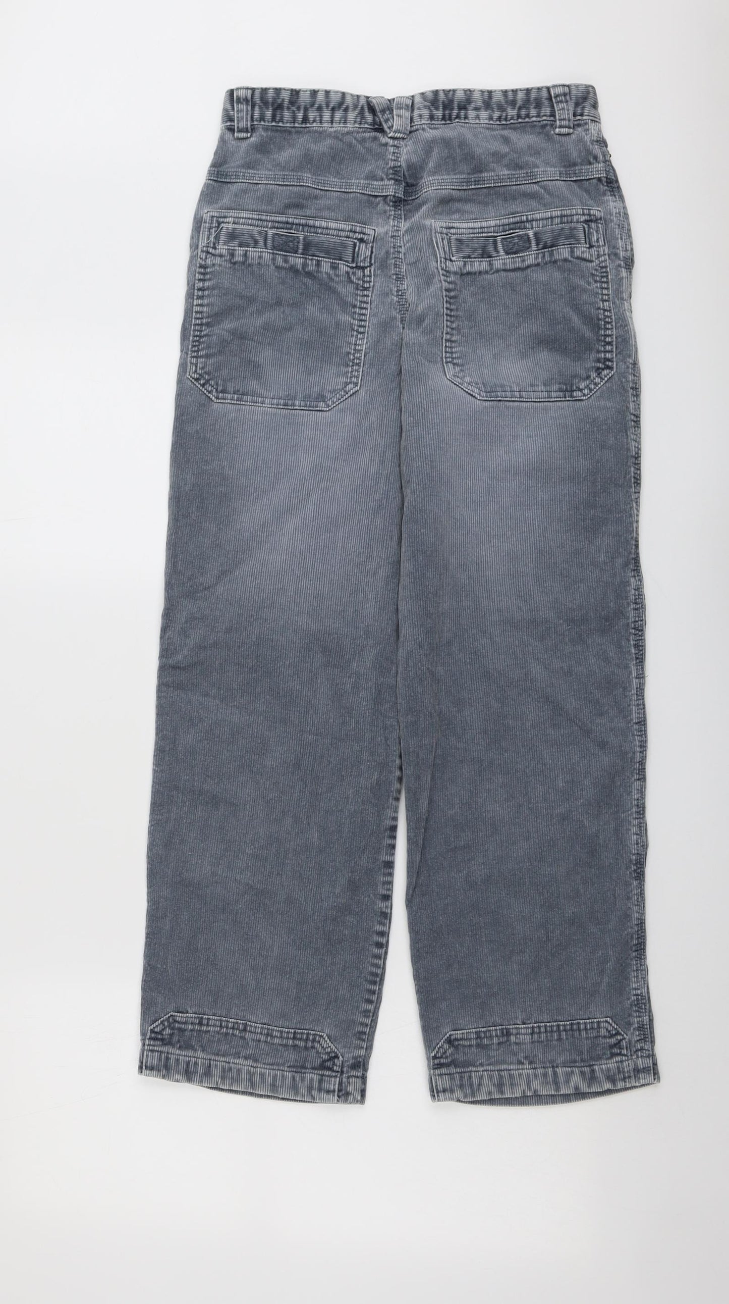 Marks and Spencer# Boys Blue Cotton Cargo Trousers Size 12 Years Regular Button