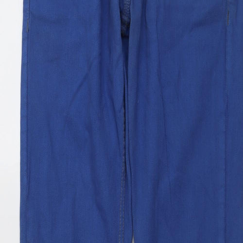Topman Mens Blue Cotton Straight Jeans Size 32 in L32 in Slim Button