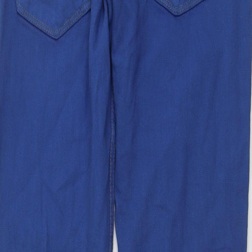 Topman Mens Blue Cotton Straight Jeans Size 32 in L32 in Slim Button